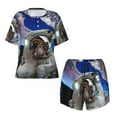 thumbnail image 4 of Picia Astronaut in Outer Space Pajamas Sets for Women Soft Short-Sleeved Pjs with Lounge Shorts Two Piece Sleepwear-3X-Large, 4 of 9