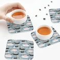 thumbnail image 3 of KLL Drink Coasters Set Square of 4,PU Leather Absorbent Coasters Set Decorative Coffee Cup Coasters Housewarming Gift for Home Decor-Swan Princess On Lake, 3 of 5