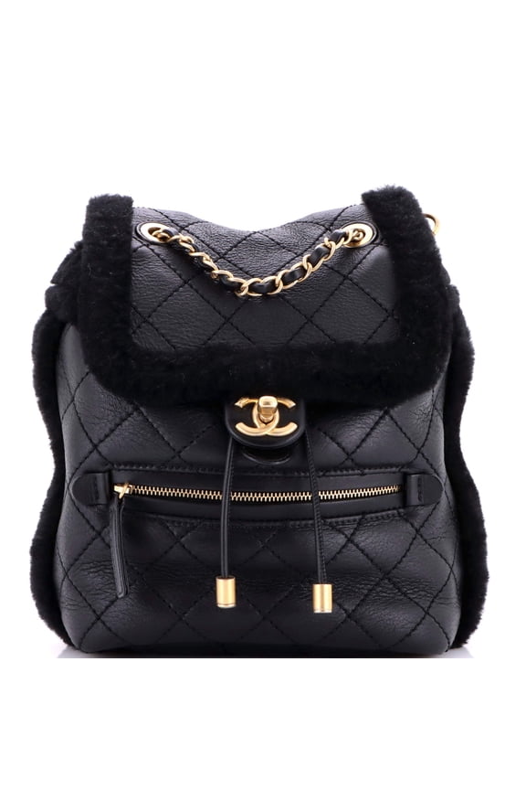 Pre-Owned Paris-Hamburg Flap Backpack Quilted Lambskin and Shearling By Rebag