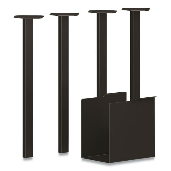 HON HLCPL29WFH-US.P71 Coze Writing Desk Post Legs with U-Storage Compartment, 5.75" x 28", Black, 4 Legs/Set