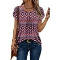 thumbnail image 2 of KISSMODA Womens Floral Tunic Top Short Sleeve Shirts Loose Fit Summer Tops, 2 of 4
