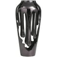 thumbnail image 6 of DecMode 15" Abstract Drip Black Aluminum Metal Vase with Melting Designed Body, 6 of 13