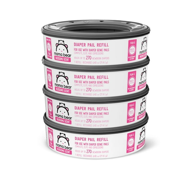 Recargas para Cubo de Pañales Mama Bear con Aroma a Flores, 1080 unidades