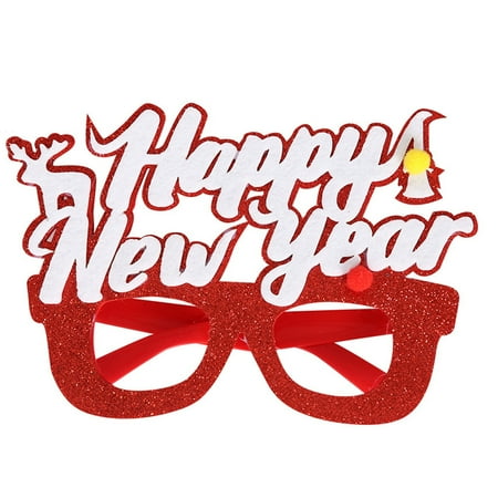 

Sardfxul Christmas Glasses Happy New Year Glasses 2023 Glitter Glasses Frame Photo Props