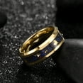 thumbnail image 3 of Galaxy Style Tungsten Carbide Ring w Opal & Gold leaf Inlay in 8mm or 6mm Wedding Band for Men Women, 3 of 6