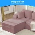 thumbnail image 2 of Puremind 106" L-Shaped Sectional Sofa with Left Facing Chaise, Corduroy Comfy Cloud Couch, Sectional Couch with Deep Seat for Living Room, Pink, 2 of 8