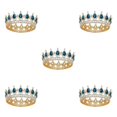 thumbnail image 3 of VONKY Alloy Exquisite Craft And Delicate Pattern Rhinestone For Wedding Or Bridal Electroplated Gold + lake blue 5Set, 3 of 6