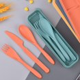 thumbnail image 4 of shiyou-Reusable Utensils Set with Case, 4 Sets Travel Utensils with Case, Camping Utensil Set Portable Utensils Set, for Lunch Box School Picnic Travel Camping or Daily Use (4 Colors), 4 of 4