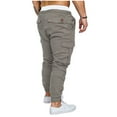 thumbnail image 5 of Dewadbow Mens Pants Twill Jogger Hip Hop Elastic Sport Slim Fit Stretch Trousers, 5 of 6
