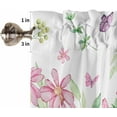 thumbnail image 5 of Tier Curtains 36 Inch Length Short Curtains for Windows Rod Pocket Cafe Curtain Farmhouse Curtain Tiers for Kitchen Bathroom 27.5x36inch, Spring Watercolor Butterfly Pink Flowers,2 Panels, 5 of 5