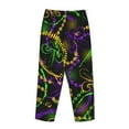 thumbnail image 5 of Junzan Neon Mardi Gras Women'S Pajama Pants Drawstring Comfy Sleep Bottoms With Pockets, 5 of 9