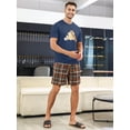 thumbnail image 4 of Men 1pc Cartoon Graphic Sleep Tee & 1pc Plaid Print Shorts, 4 of 4