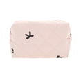 thumbnail image 1 of Bolsas de maquillaje de bordado en forma de rectángulo 1 Pc Rosa Poliéster, 1 of 3