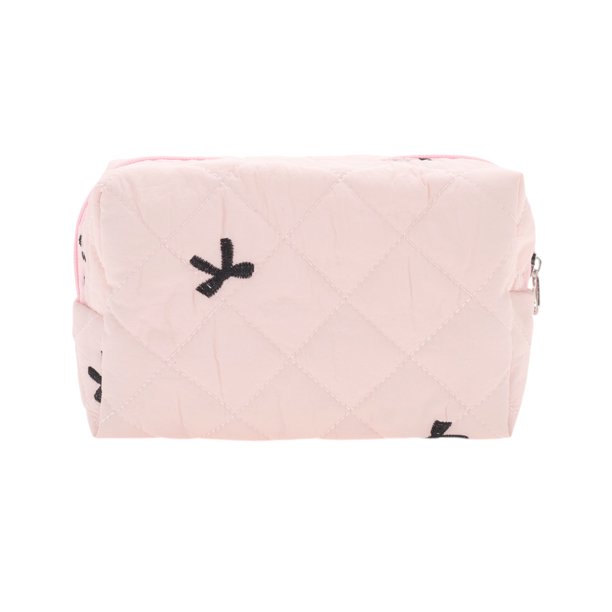 Bolsas de maquillaje de bordado en forma de rectángulo 1 Pc Rosa Poliéster