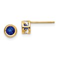 thumbnail image 1 of 14k Yellow Gold Sapphire Earrings September Birthstone Stud Gemstone, 1 of 6