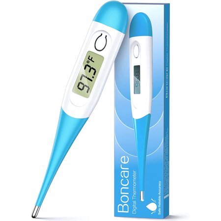 Thermometer for Adults  Digital Oral Thermometer for Fever with 10 Seconds Fast Reading (Light Blue)