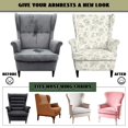 thumbnail image 6 of Jiueut Green Butterfly Rose Flower Print Wingback Chair Covers 2 Pieces Stretch Spandex Slipcovers for Wing Chair Non-Slip Soft Armchair Cover Washable Furniture Protector with Elastic Bottom, 6 of 6