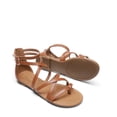 thumbnail image 4 of DREAM PAIRS Women's Dressy Gladiator Summer Cross Strappy Sandals Comfort Flat Casual Beach Fisherman Thong sandals, 4 of 8