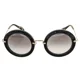 thumbnail image 5 of MIU MIU NOIR MU08RS Round Black Leather Crystal Rock Pave Gold Sunglasses 08R, 5 of 6