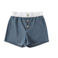 thumbnail image 1 of Timegard Shorts for Women High Waisted Button Color Block Lightweight Summer Comfy Casual Loose Shorts, 1 of 4