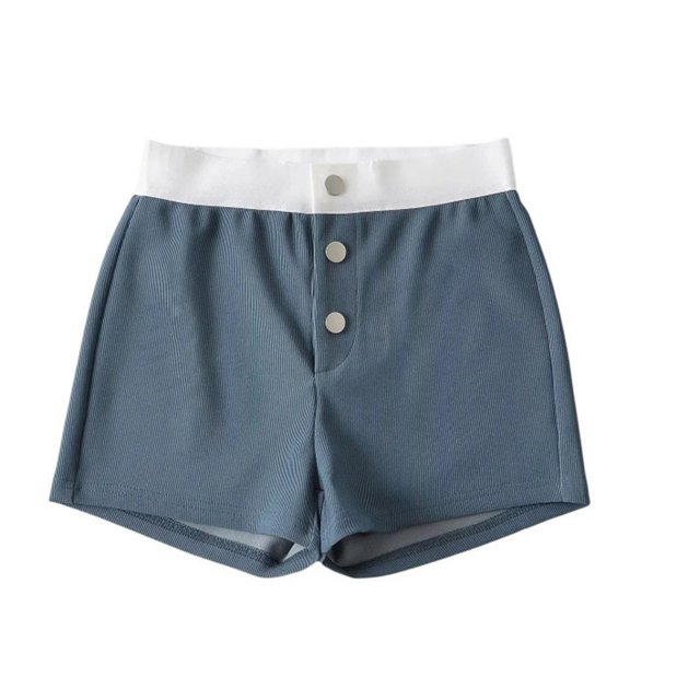 Timegard Shorts for Women High Waisted Button Color Block Lightweight Summer Comfy Casual Loose Shorts