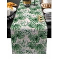 thumbnail image 2 of Summer Green Leaves Cotton Linen Table Runner 16 x 72 inch Ocean Starfish Tropical Plants Non-slip Rectangular Dining Table Decor for Wedding Party Holiday Dinner, 2 of 8