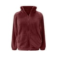 thumbnail image 4 of Wensltd Women Fleece Jackets Warm Long Sleeve Fall Winter Outfits Casual Loose Outwear Coats, 4 of 9