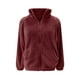 thumbnail image 5 of Camisa gris para mujer,Chaqueta de terciopelo con capucha de doble cara para mujer, forro polar, cremallera frontal completa, cuello alto, manga larga, bolsillos, ropa deportiva informal, sopatenor, 5 of 9