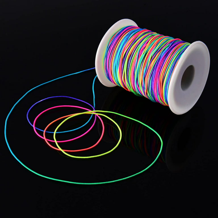 1mm Colorful Rainbow Elastic Cord Braid Bracelet String Elastic