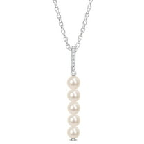 Everly Women's .2CT TGW Topaz and .5mm Cultured Pearl Sterling Silver Pendant