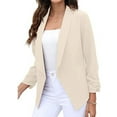 thumbnail image 5 of Baqcunre Blazers For Women Women'S Three Quarter Sleeve Suit Jacket Lapel Keep Warm And Slim Loose Fashion Cardigan Coat Business Casual Clothes For Women Fall Outfits For Women 2023 Beige L, 5 of 9