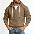 thumbnail image 3 of Zysthvn Winter Men's Casual Hoodie Full Zip Workout Sweatshirts for Men Hooded Basic Long Sleeve Drawstring Solid, 3 of 7