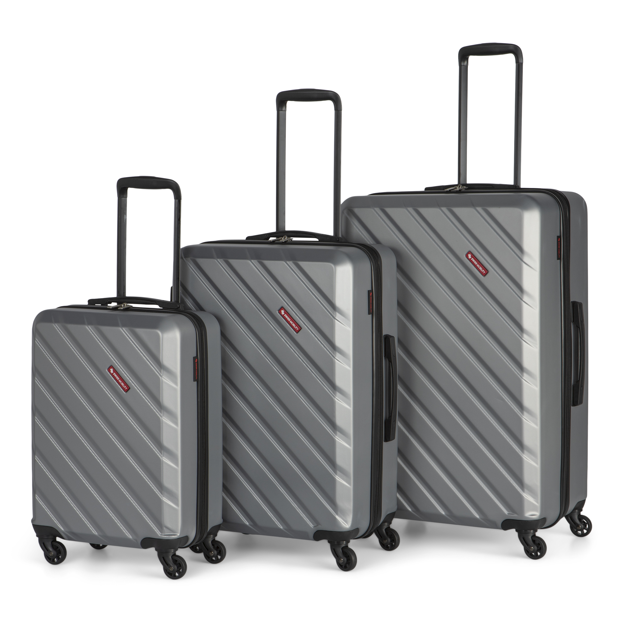 Swiss Mobility AHB 3 Piece Hardside Luggage Set Silver