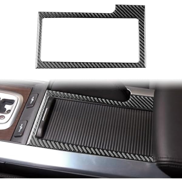 wonima02 Black Soft Carbon Fiber Car Center Cup Holder Cover Trim 1 Piece Sticker for Acura TL 2004-2008 Carbon Fiber Car Interior Parts