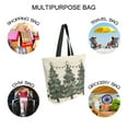 thumbnail image 7 of FORMRS Womens Canvas Tote Bag with Zipper Inner Pocket Shoulder Handbag, Christmas Stars, 7 of 7