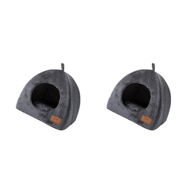 Greeniant Acogedora y cómoda cama portátil para conejos, cachorros y gatitos, suministros para mascotas, cojín gris oscuro M Gris oscuro METRO 2Conjunto