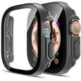 thumbnail image 1 of TAURI Paquete de 2 Estuches Rígidos Compatibles con Apple Watch Series 3/2/1 42mm Protector de Pantalla de Vidrio Templado 9H Incorporado Parachoques Delgado Cubierta Protectora Completa Sensible al T, 1 of 4