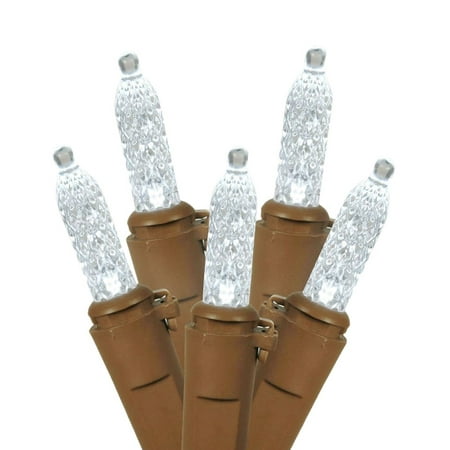 Vickerman 15588 - 70 Light 36' Brown Wire Pure White LED Miniature Christmas Light String Set with 6" Spacing (X6B1709)