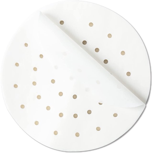 200 piezas de papel de pergamino para freidora de aire, papel de pergamino de 9 pulgadas para revestimientos de freidora de aire, papel de pergamino para freidora de aire perforado antiadherente resi JAMW Sencillez