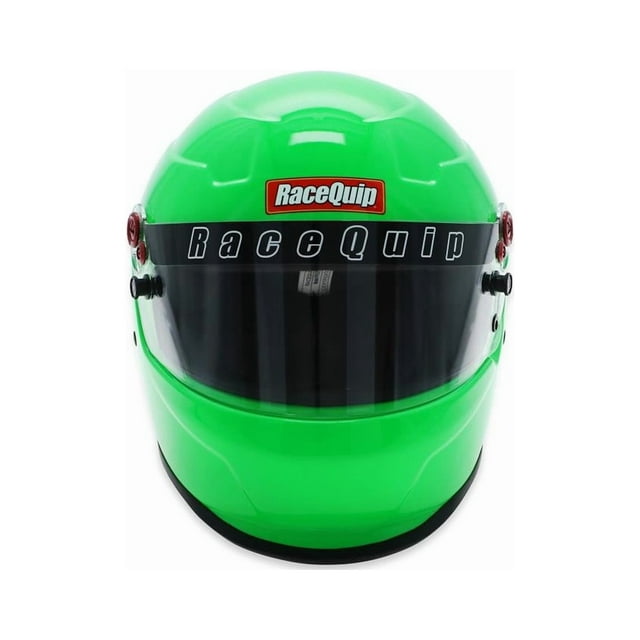 RaceQuip Casque 276776 PRO20; Intégral; Coque en Polymère Renforcée/polystyrène; Classé Snell SA2020; Extra Grand; Vert Fluorescent; avec Faceshield en Polycarbonate