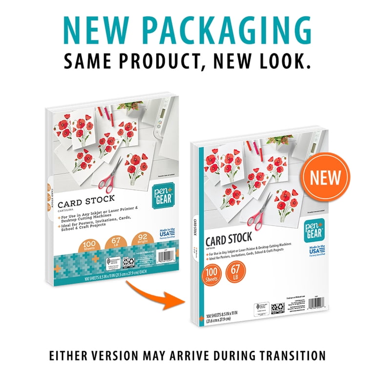 4 pack) Pen+Gear White Card Stock, 8.5