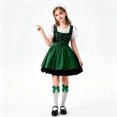 thumbnail image 4 of Kids Lace Maid Oktoberfest Costume Dress, Short Sleeve Girls Summer Festival Casual Apparel Dresses for Little Girls 3-11 Years Green 7-8 Years, 4 of 9