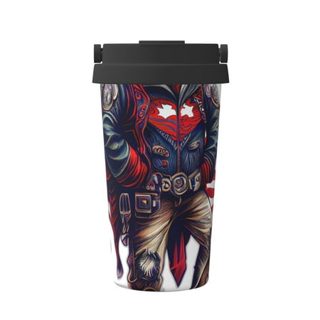 

Junzan Cool Patriotic Buffalo Cowboy for Stainless Steel Vacuum Insulated Tumbler - Reusable Insulated Cold Brew Iced Coffee Cup Thermos -Gifts for Women Men Him Her