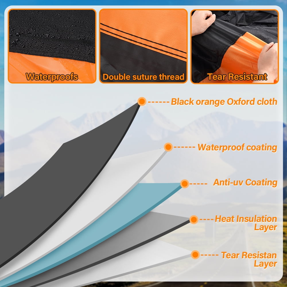 XiongXiong 210D Oxford Motorcycle Cover All Season, Universal Waterproof Weather Outdoor Protection Scooter Shelter Tear Proof Night Reflective 4XL
