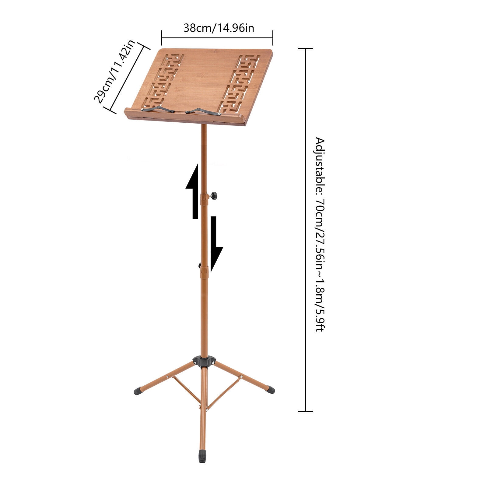 Hollow Carving Sheet Music Stand for Sheet Music Height Adjustable 27-70 inches