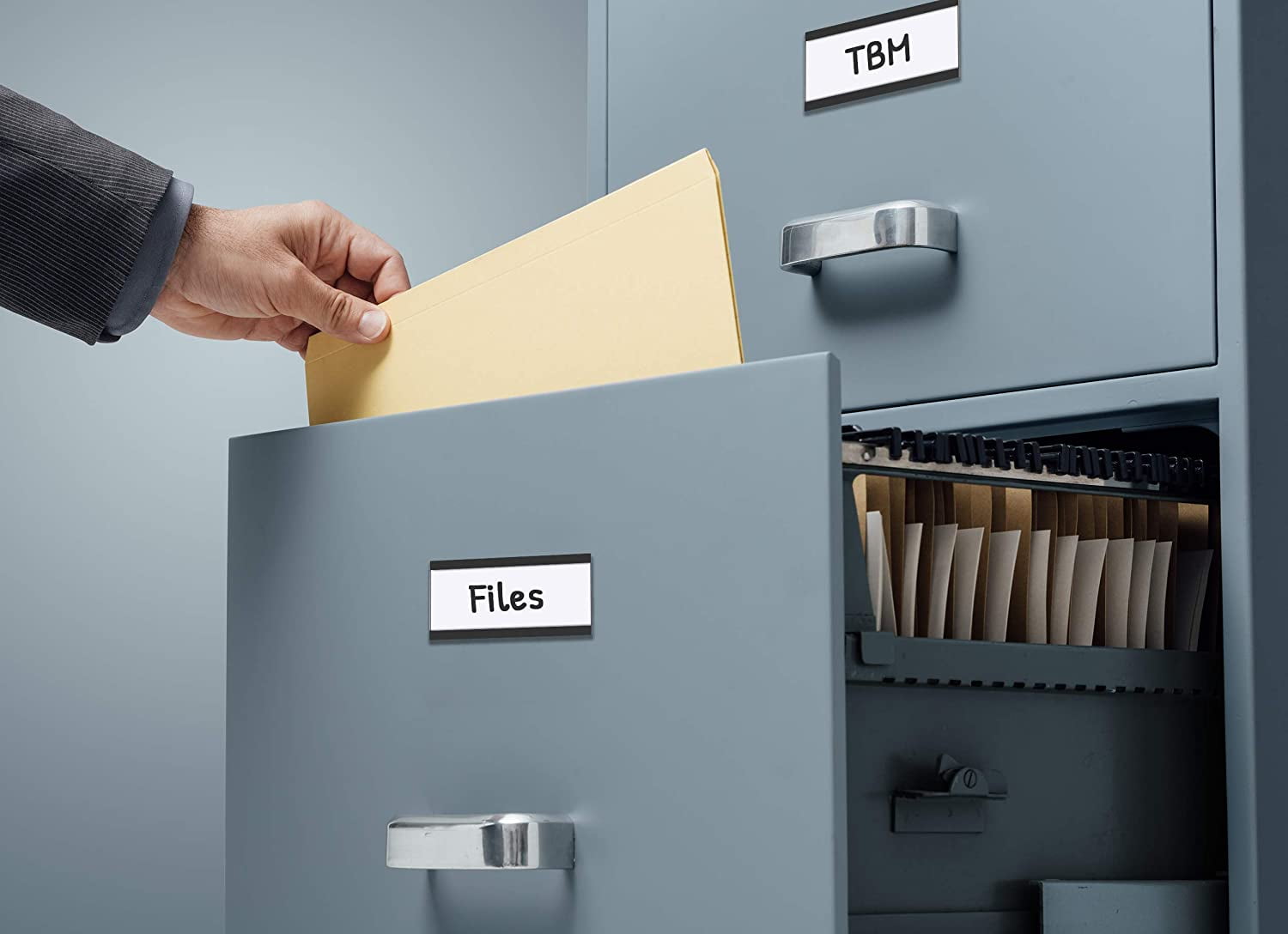Magnetic Shelf Label Data Card Holders - C Channel - Magnetic Strips with Protective Films - Labels for Shelf Organization -1" x 2" - 100 Pieces