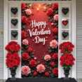 thumbnail image 5 of Pink  Valentine's Banner Rose Decor Romantic Backdrop Heart Pattern Cherry Blossom Design Heart Background for Valentine's Party Romantic Date Anniversary Celebration, 5 of 8