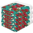 thumbnail image 2 of Dreamtimes 6 PCS Red Roses Green Baby Washcloths Towel Set, Highly Absorbent & Soft Cotton Wash Cloths 12"x 12" Face Hand Towels for Bathroom, Multi-Purpose Fingertip Towels, 2 of 7