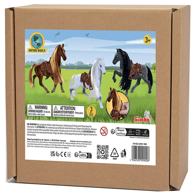 Simba Toys: Flocked Horse Set – 3 Detailed Pony Figurines, 7