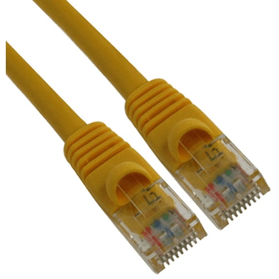 1ft Cat6 UTP 550MHz Copper Patch Cable Category 6 Unshielded Twisted Pair Snagless Network Internet Cord Molded Boots Yellow